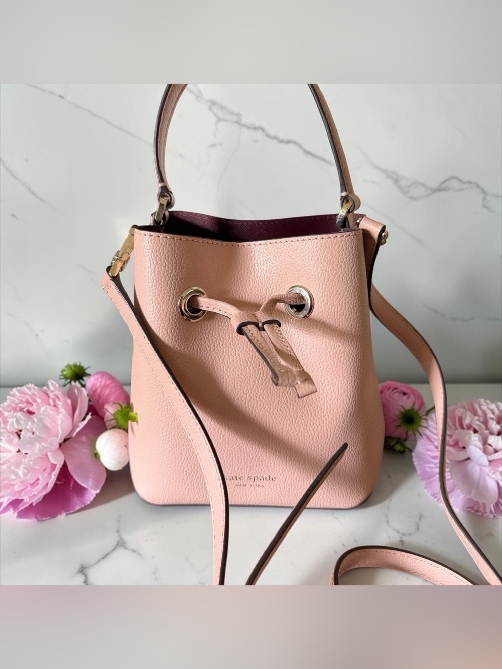 Kate Spade New York Eva Pebbled Leather Bucket Bag